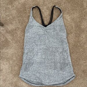 Lululemon Black and White Striped Top